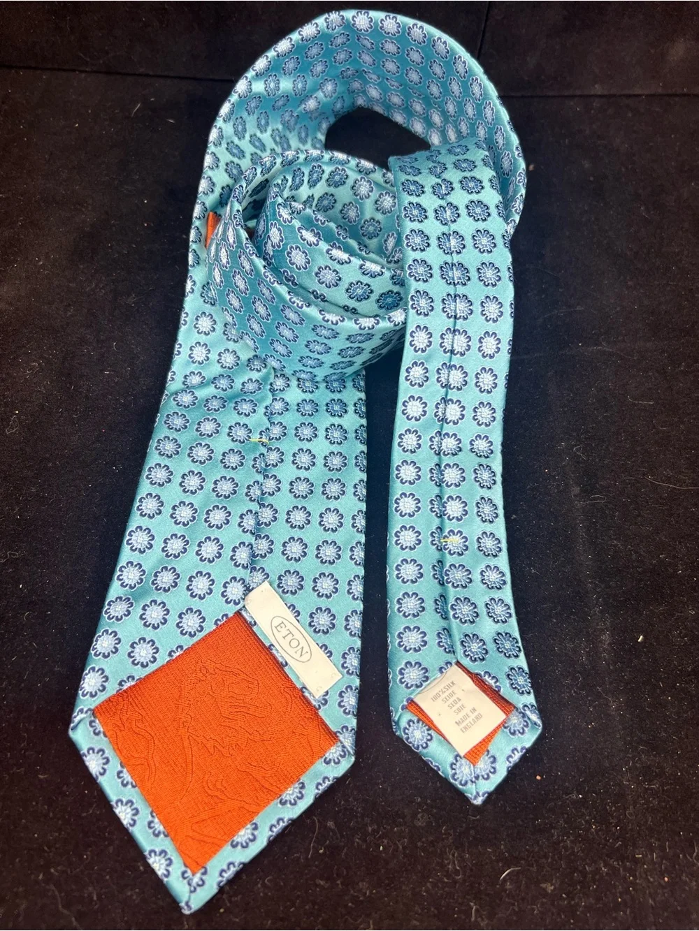 Eton Teal Floral Medallion Tie